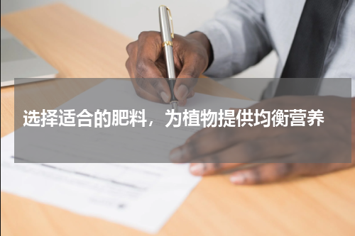  选择适合的肥料，为植物提供均衡营养