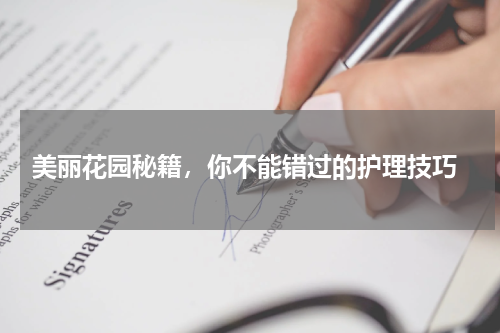  美丽花园秘籍，你不能错过的护理技巧