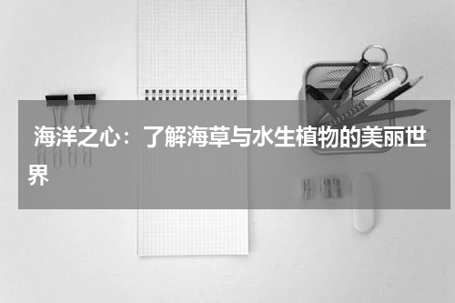  海洋之心：了解海草与水生植物的美丽世界