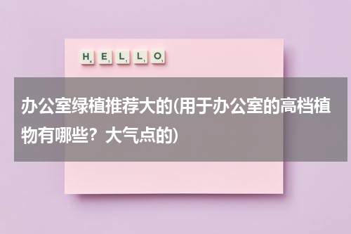 办公室绿植推荐大的(用于办公室的高档植物有哪些？大气点的)