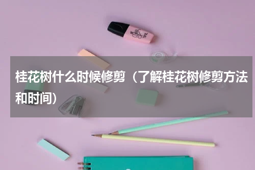 桂花树什么时候修剪（了解桂花树修剪方法和时间）