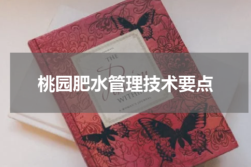 桃园肥水管理技术要点